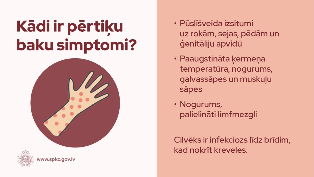 SPKCentrs's tweet photo. Latvijā apstiprināts pirmais pērtiķu baku gadījums. Tā ir reta vīrusu izraisīta infekcijas slimība, kuras inkubācijas periods ir 5-21 diena. 

❗Iepazīsties ar pērtiķu baku simptomiem, ārstēšanu un profilaksi.

ℹPlašāka informācija šeit: https://t.co/eAKuHaOYTr https://t.co/pzOxqueyY0