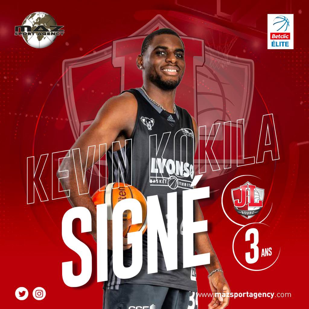 MazSportAgency's tweet photo. Félicitations à @kevin_kokila qui s’engage avec @jlbourgbasket pour les 3 prochaines saisons sportives ! Good job!!! ⚔️💪
#mazsport #basketpro #sportagency #lnb #jlbourg #mazsportagency #mazsportfamily #basketball
#agency #lnb #betclicelite #france https://t.co/pg6hfskDrg