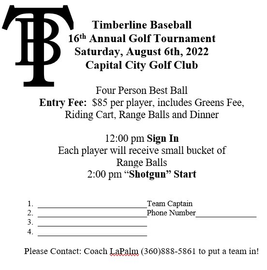 16th Annual Golf Tournament is coming up! Spread the word!!!