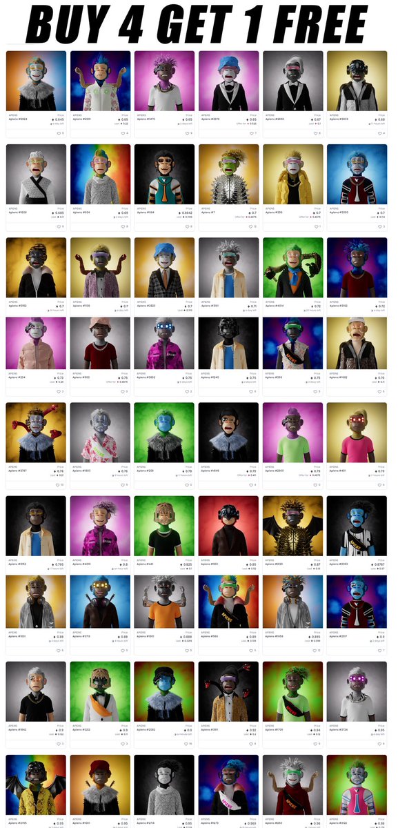 TomilloSol's tweet image. BOUNTY TIME! BUY 4 @TheApiens GET 1 FREE! #APIENSTAKEOVER #BAPESCLAN #Etherum #NFT @TFGmykL