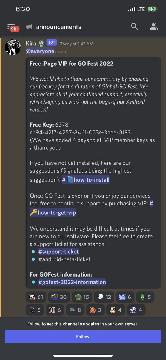 Omg....🔥🎉free 🄸🄿🄾 🄶🄾 key for the duration of Global Go Fest.  If you have not joined their discord check them out.  

6378-cb94-42f7-4257-8461-053e-3bee-0183