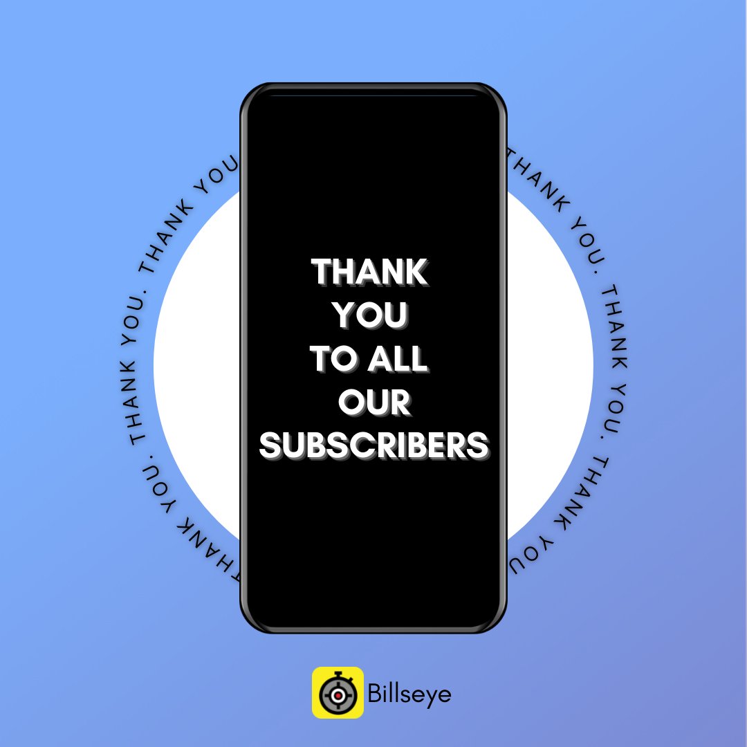 billseye_app's tweet image. A big THANK YOU from the Billseye team! We appreciate all our subscribers and supporters! 

#billseye #applicationmobile #clientcall #phoneapp #moneymanagement #blackowned #thankyou