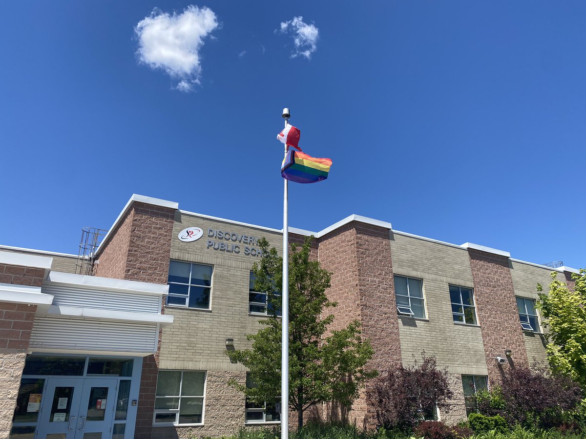 Raising our pride flag this morning to embrace inclusion, diversity and of course Pride Month. was a hit. @2SLGBTQERG #InspirePrideYRDSB