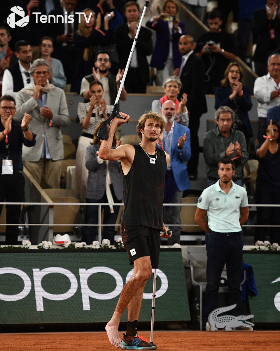 TennisTV's tweet photo. Sport can be so cruel 💔

You played like a champion today @AlexZverev 👏

#RolandGarros https://t.co/qgSIktnMjI
