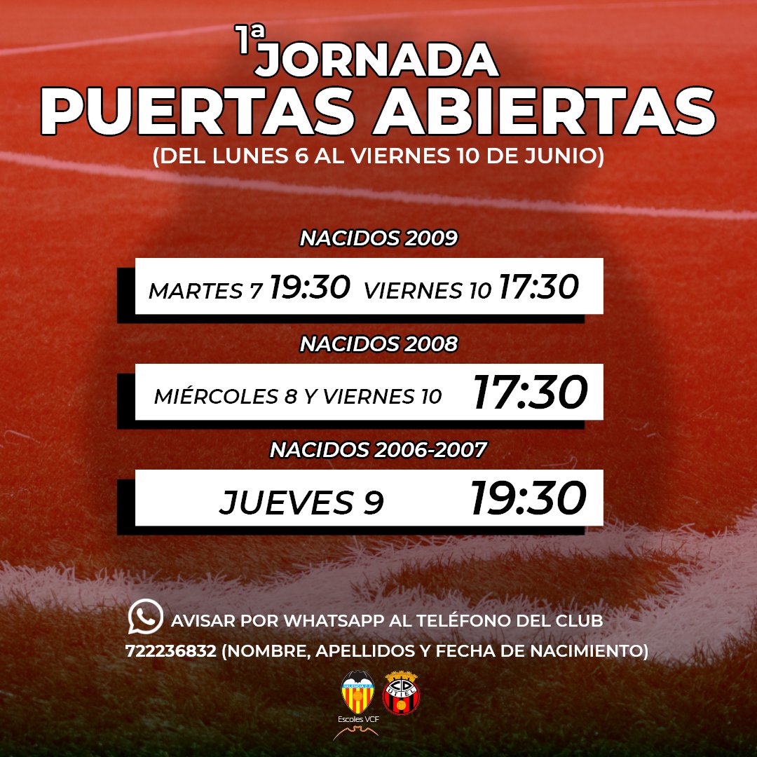 ¿Quieres formar parte de la familia del CD Utiel? ¡Ven a entrenar con nosotros en nuestra 1ª jornada de puertas abiertas!
Sin ningún tipo de coste y compromiso, disfruta del trabajo que realizamos sobre el campo.
#123utiel