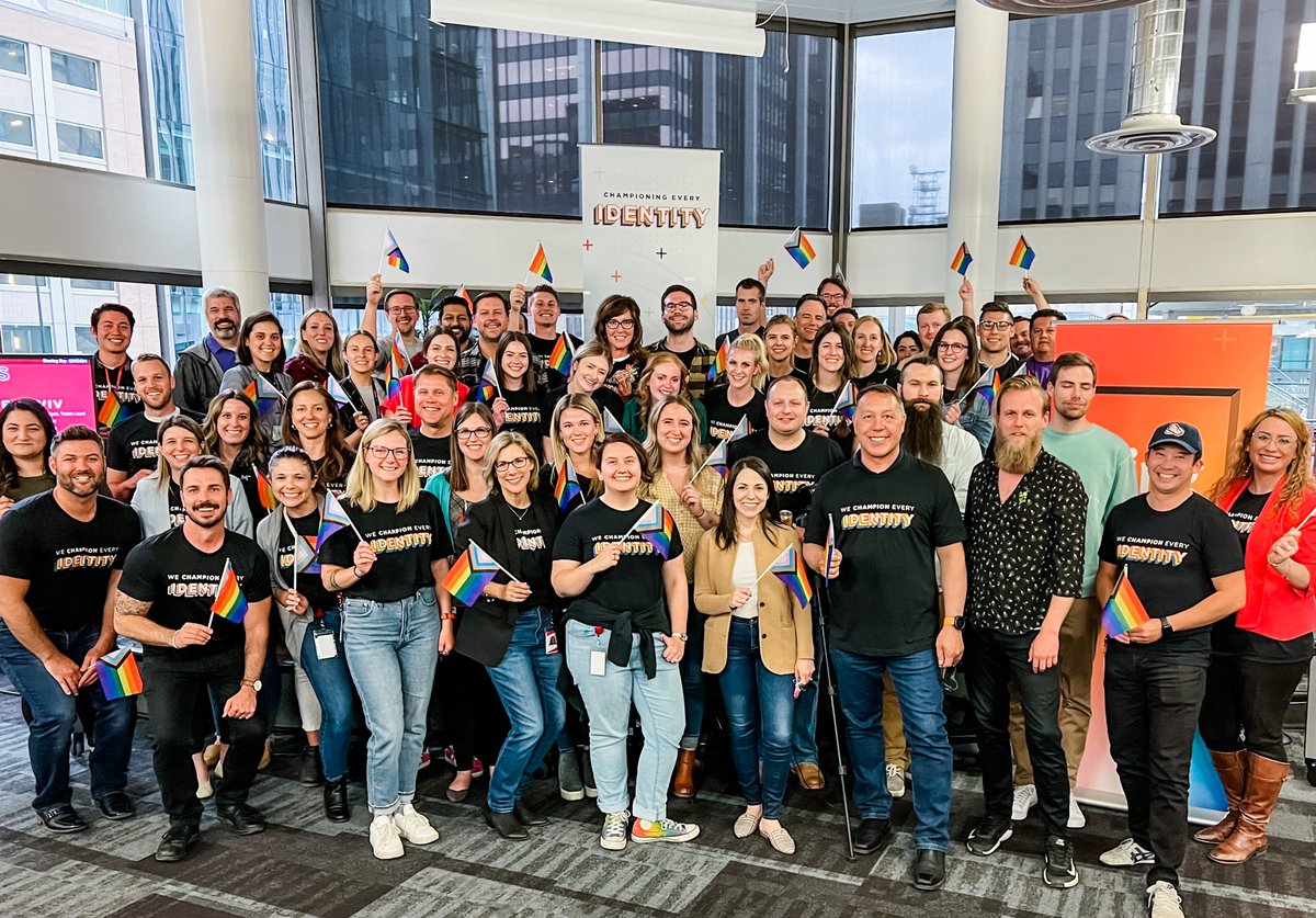 pingidentity's tweet photo. 🎉 Earlier this week we kicked off #Pride celebrations with a happy hour at Denver HQ. Shout out to our PingProud leaders &amp; everyone who has shown their support for our LQBTQ+ community! 🏳️‍🌈 Learn all about our DEI efforts: https://t.co/g8lY1WfyED #championALLidentities #pride2022 https://t.co/pnhT9N36qW