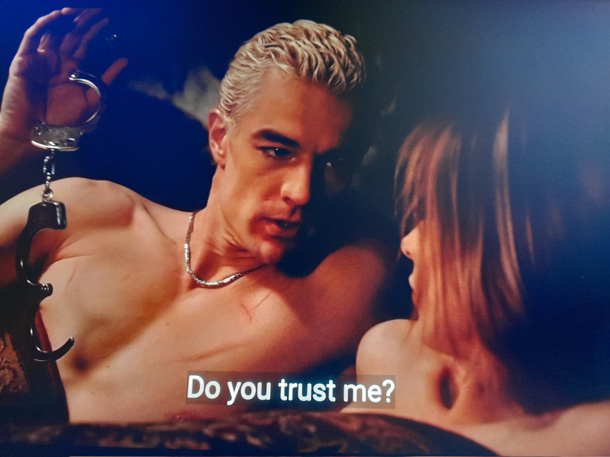 jakobwalser1's tweet photo. Trust or Lust 🔥🔥
Dead Things (6.13)
"Do you even like me?"
"Sometimes"
"But you like what I do to you".
#BuffyTheVampireSlayer #btvs 
#Buffy #Spike #Spuffy #SpuffyForever https://t.co/dWlgz7TH94