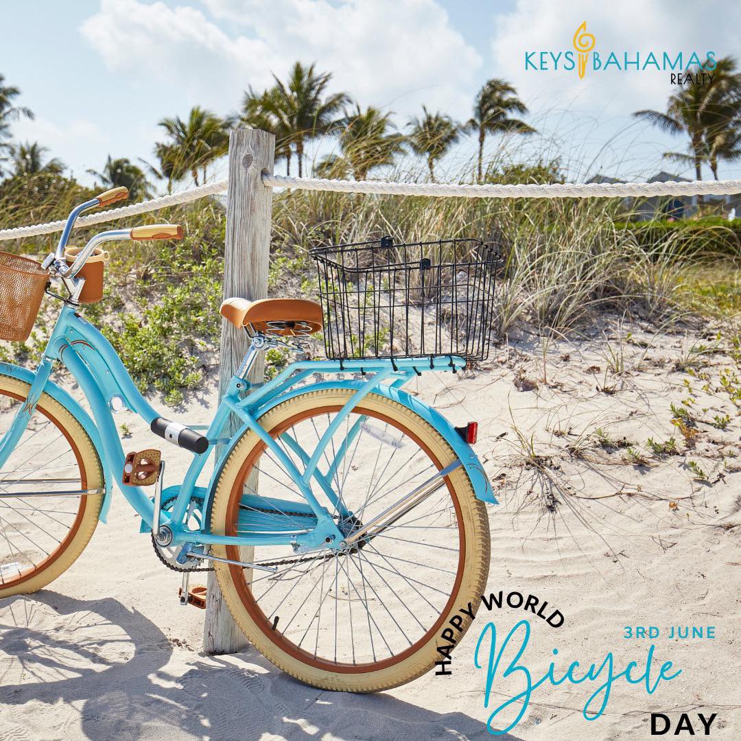 KeysBahamas's tweet photo. Happy World Bicycle Day! ☀️🚲 

#WorldBicycleDay draws attention to the benefits of using the bicycle — a simple, affordable, clean and environmentally fit sustainable means of transportation.

.
.
.
.
.
.
#keysbahamas #bahamas #paradise #grandbahama #bahamasrealestate https://t.co/9Ih9ID6FUp