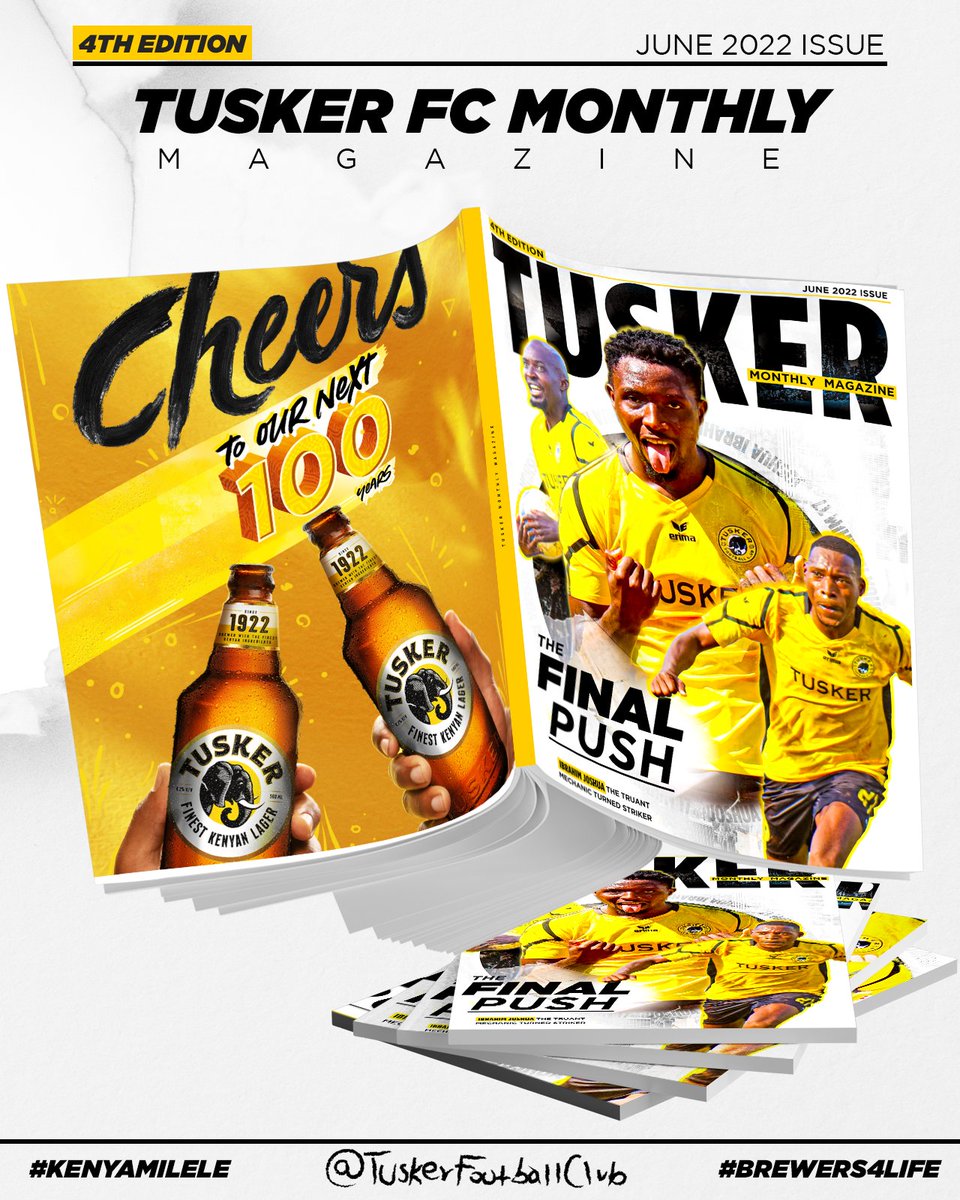 tusker_fc's tweet photo. We are delighted to present to you the latest edition of our club magazine.

Ahead of the run in for the FKF Premier League title, this edition is aptly headlined as 'The Final Push' with two matches remaining before the season ends.

Read More here:| https://t.co/2MHMQkvsCy https://t.co/CwnTg3nXXx