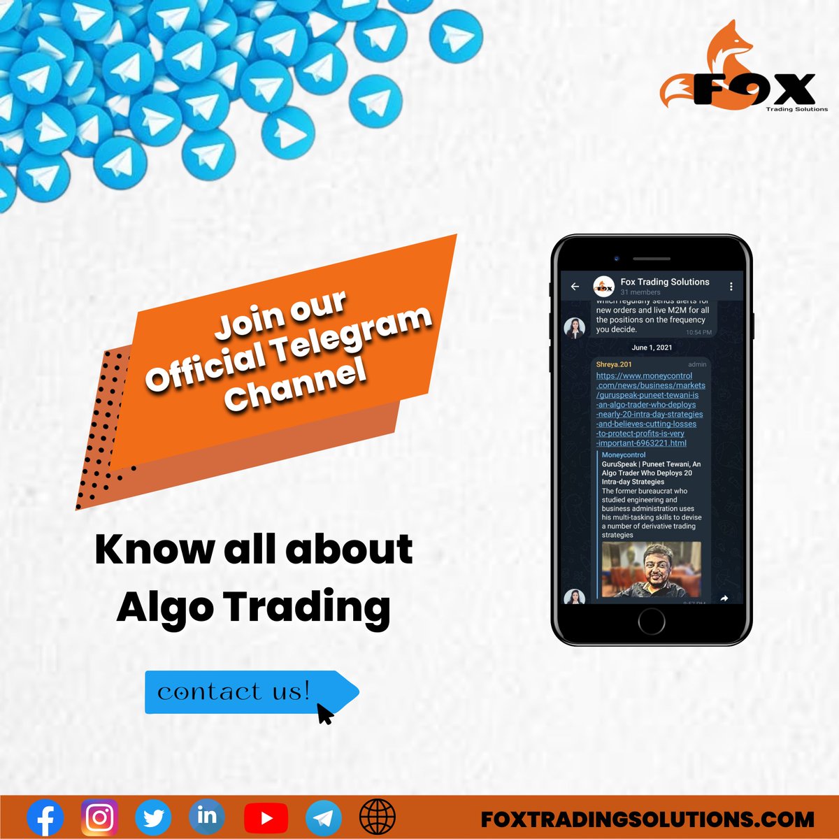 Join Our Telegram Channel Now and know everything about Algo trading from the experts! 
t.me/foxtrading24

#trading #algotrading #optionbuying #optionselling #StockMarket #stockmarkets