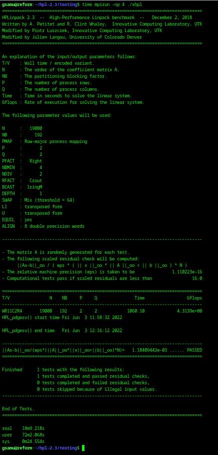 gabor_samu's tweet photo. #Lunchtime #Linpack on the i.MX8M powered #MNTReform 2 laptop. More about the laptop here https://t.co/NFbaKXgGQ5 #aarch64 #HPC https://t.co/jsvafXoEAm