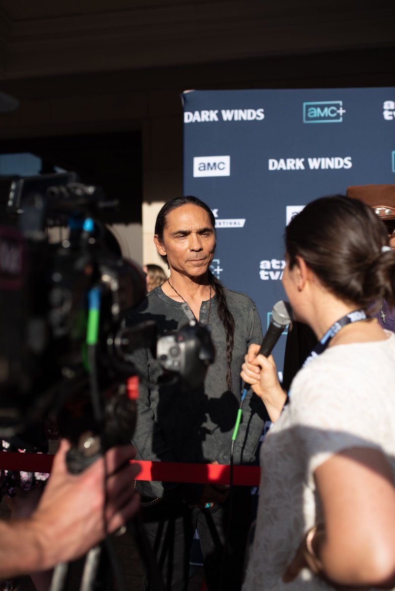 CI_Magazine's tweet photo. C&amp;I reader favorite @ZahnMcClarnon was the center of attention Thursday as he and other members of the cast and crew were greeted on the red carpet at Austin's historic Paramount Theatre prior to the @ATXFestival Festival premiere of #DarkWinds. https://t.co/0esNLSyg9Y