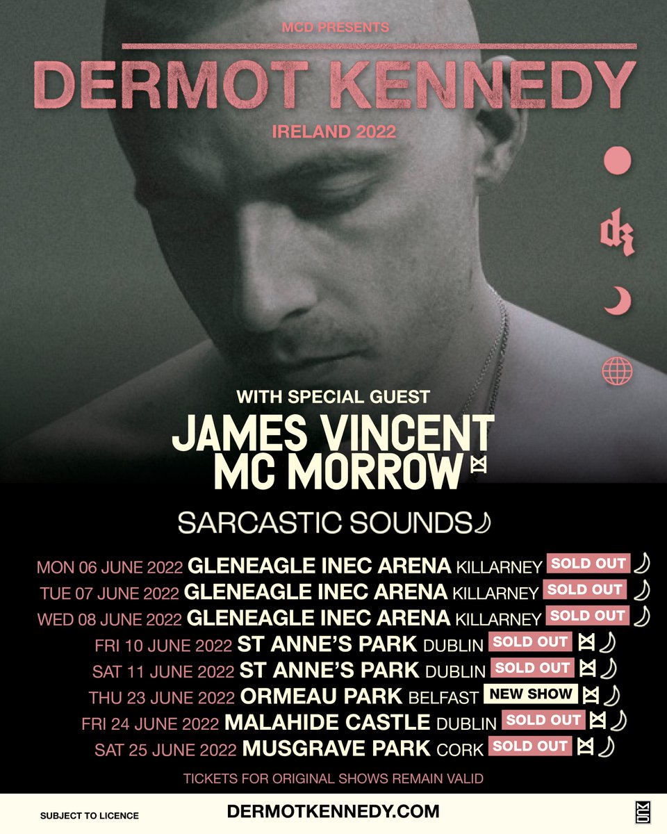 YO I’m opening for @DermotKennedy at his shows in Ireland how crazy is that! if any of you are Irish i sincerely hope to see u there dermotkennedy.com/tour