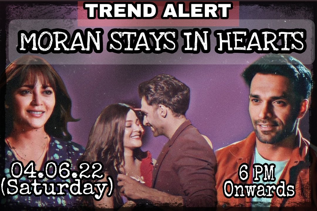 Fandom021314's tweet photo. Guyss!!Tomorrow its gonna b d last day we see them onscreen together as of now..
Let's give a shoutout to them n their phenomenal serve..
#MoRan has become our Love n let's express it once again..
#ZiddiDilManneNa

TREND ALERT
Tagline:MORAN STAYS IN HEARTS
TOMORROW, 6pm onwards.. https://t.co/4DO2oCyywi