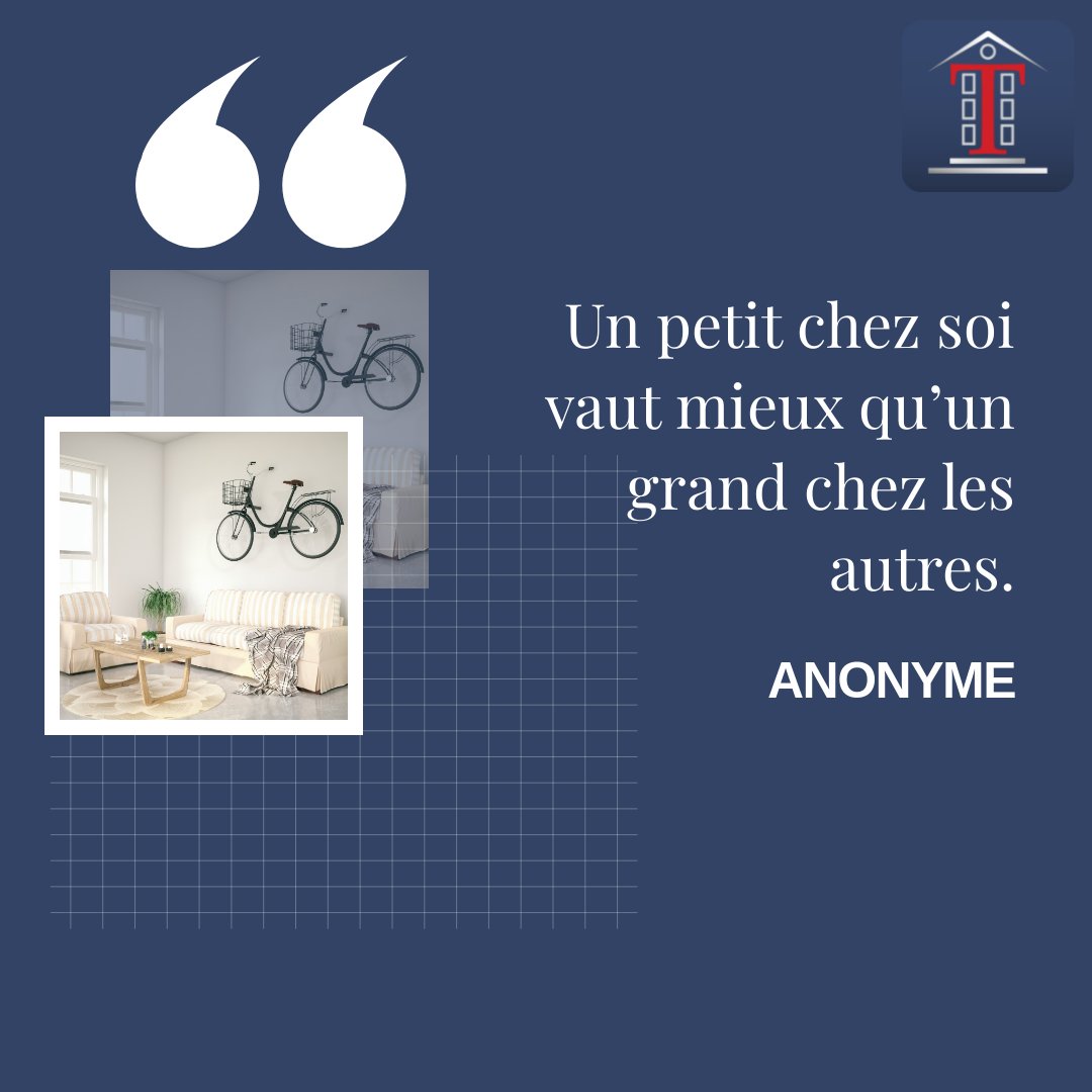 CTapissier's tweet photo. Pensée du jour 💭 #citation #immobilier https://t.co/8oAHXS6J1Z