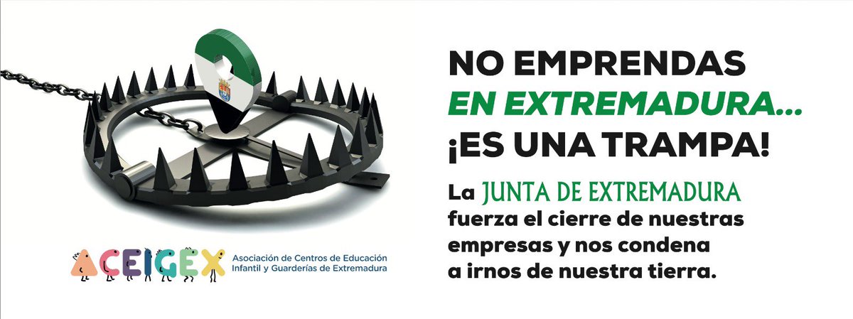 NO EMPRENDAS EN EXTREMADURA ¡ES UNA TRAMPA!
Esto siempre ha sido una realidad en nuestra región, pero cada vez nuestros políticos son más déspotas y desprecian más el trabajo y el esfuerzo de los emprendedores extremeños.

HOY NOS ATACAN A NOSOTRAS, PERO MAÑANA PUEDES SER TÚ.