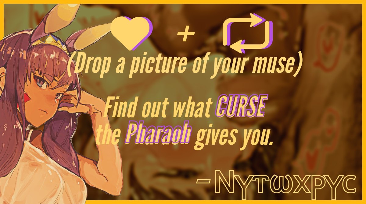 The Jackal has something special; her own lil' bandwagon.

Read the instructions down below.~

What do these "curses" look like, and what do they do? Only one way to find out. ♡

Everyone gets invited. Just bring your best look!

《 Mutuals get priority.~ 》

—
#LewdRP