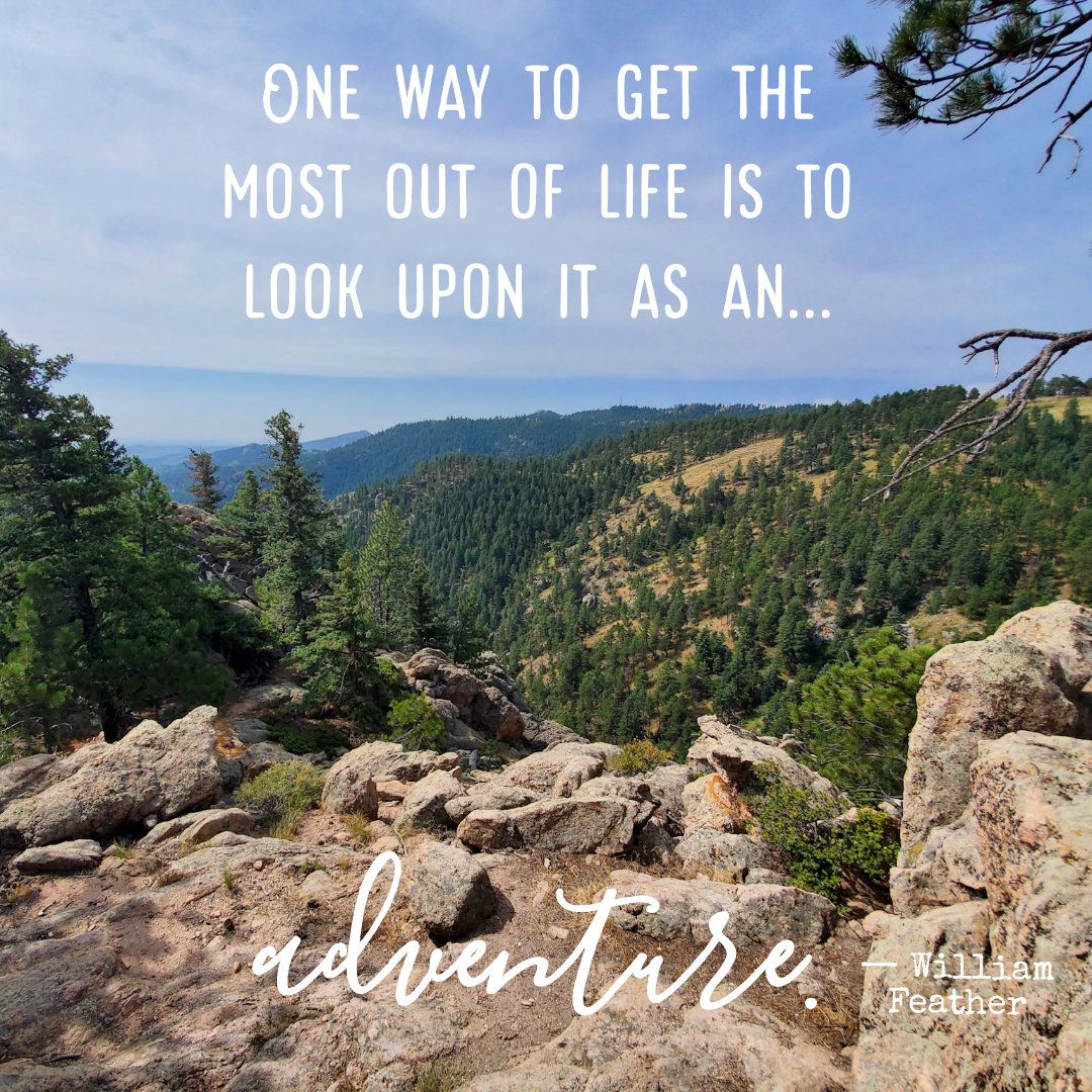 Live every day as an adventure. You will begin to see the excitement in small things and the beauty in the novel, as well as the familiar. Then, every day will be well lived.

#coloradolife #Coloradohiking #frontrange #foothills #hikers #hikerslife #hikingadventures #escape