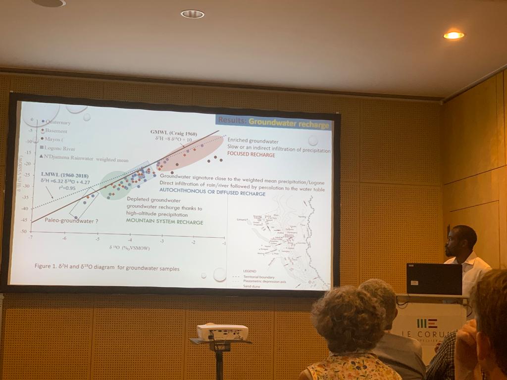 BertilNlend's tweet photo. How #isotopes can help to improve water management in the #Sahel region ? Happy to have presented some results from the PhD thesis of @FricelleS at @IAHS_AISH conference. @hydro_corsica @lcbc_cblt @iaeaorg #RAF7019 @Mahamat97757761 @BoumNkot Thanks to #SYSTA support. https://t.co/ZML2sLzcPq