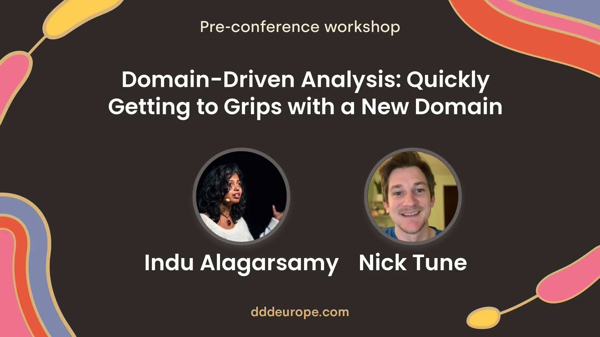 Domain-Driven Analysis is a loosely-structured way of understanding the current system so you can start reasoning about how the system can be evolved to better satisfy your customers' needs 2022.dddeurope.com/program/domain… <a href="/Indu_alagarsamy/">indu@hachyderm.io 🪷</a> <a href="/ntcoding/">Naoya Tatsuzawa @ntcoding</a>
