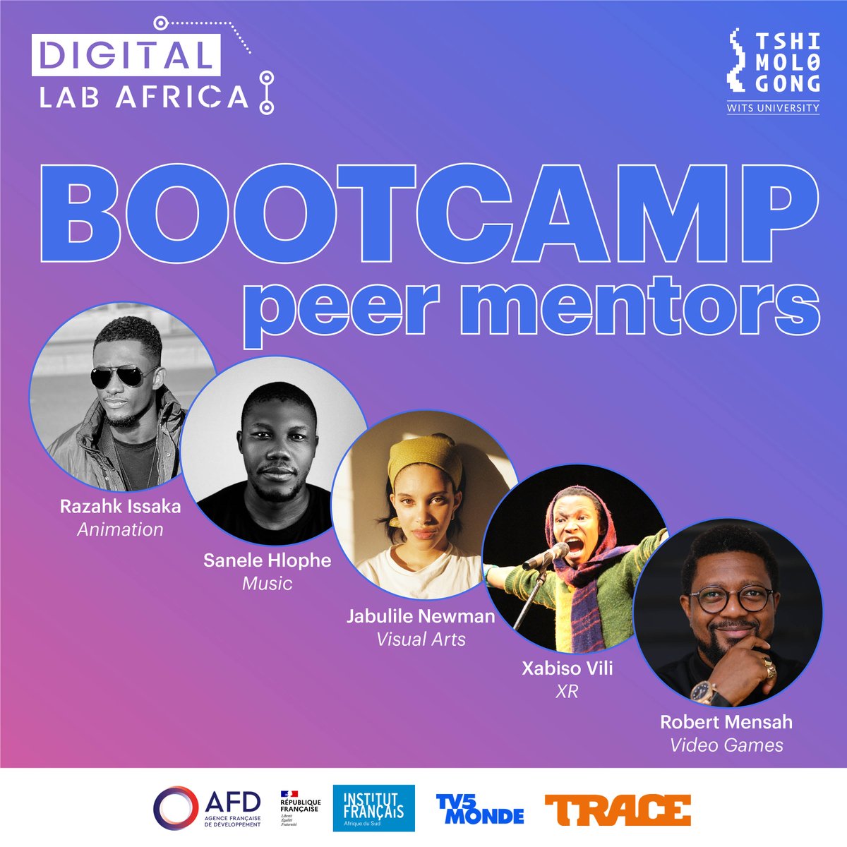 DigiLabAfrica's tweet photo. #DLA22 is introducing a new part of the programme that brings in experts in their creative fields to mentor their peers. 
🎉 Our DLA Alumni peers are:
@zackie_tlk 🇬🇭
@Xabiso_Vili 🇿🇦
@sizo_dideo 🇸🇿
@JabuNadiaNewman🇿🇦

 #peermentoring #fakuges2022 #DigitalAfrica #bootcamp #mentors https://t.co/mAZIO6guXk