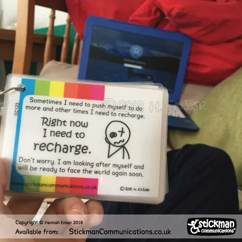 Sometimes the default position with fatigue-causing conditions is 'I must do everything I have energy for' - which can often worsen symptoms as we aren't designed to constantly operate at our limits. So today I'm doing less than I am able, and recharging.
stickmancommunications.co.uk/product/rechar…