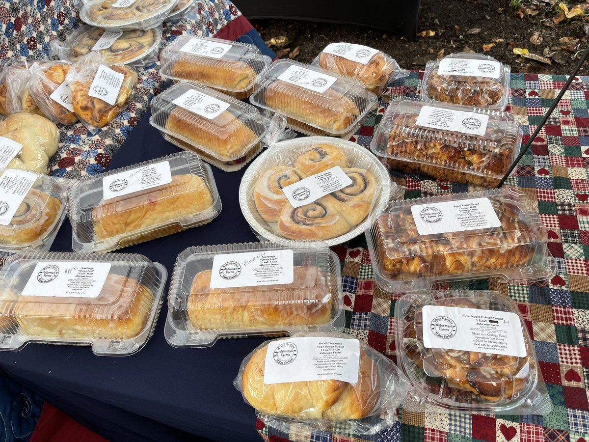 Patti’s table at the Brookhaven Farmer’s Market this morning.  In about 2 hours, it will be empty.