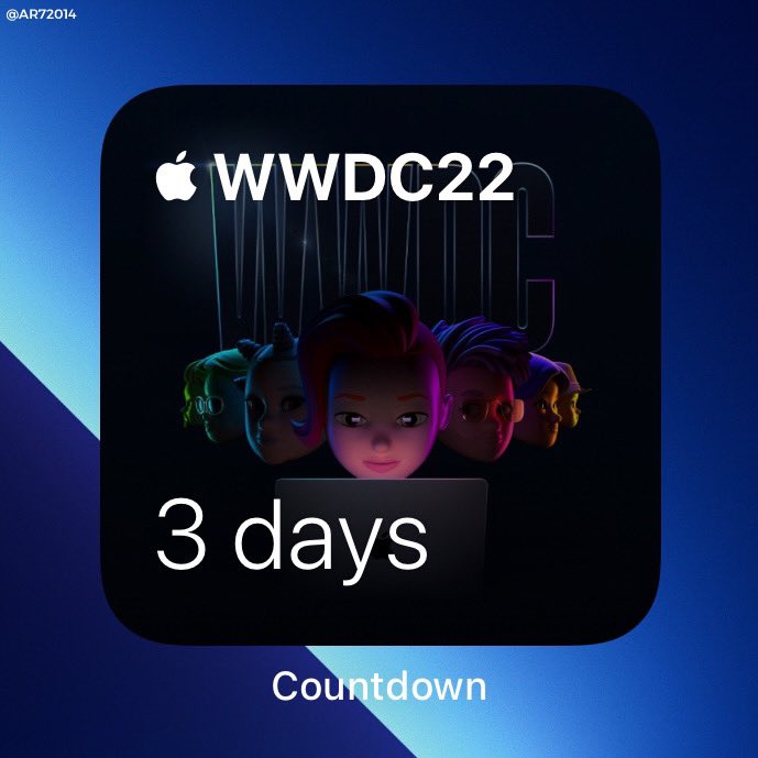 AR72014's tweet photo. #Apple #WWDC #WWDC22  #WWDC2022 

3 Days 🤯 https://t.co/zwzIPkSCId