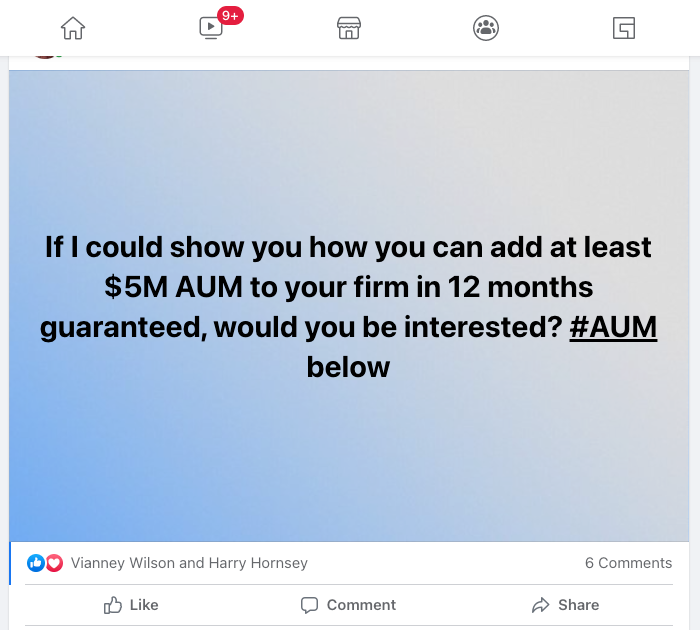 leadgenagencyuk's tweet photo. Financial Advisors, if I could show you how you could add at least $5M AUM to your firm in 12 months guaranteed, would you be interested? Comment #AUM below!

#Assetmanagement #financialplanning #leadgeneration https://t.co/3ZytGCajDY