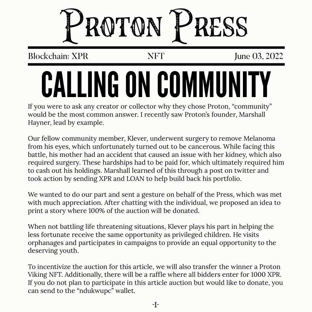 Proton Press NFT ⚛️ tweet media