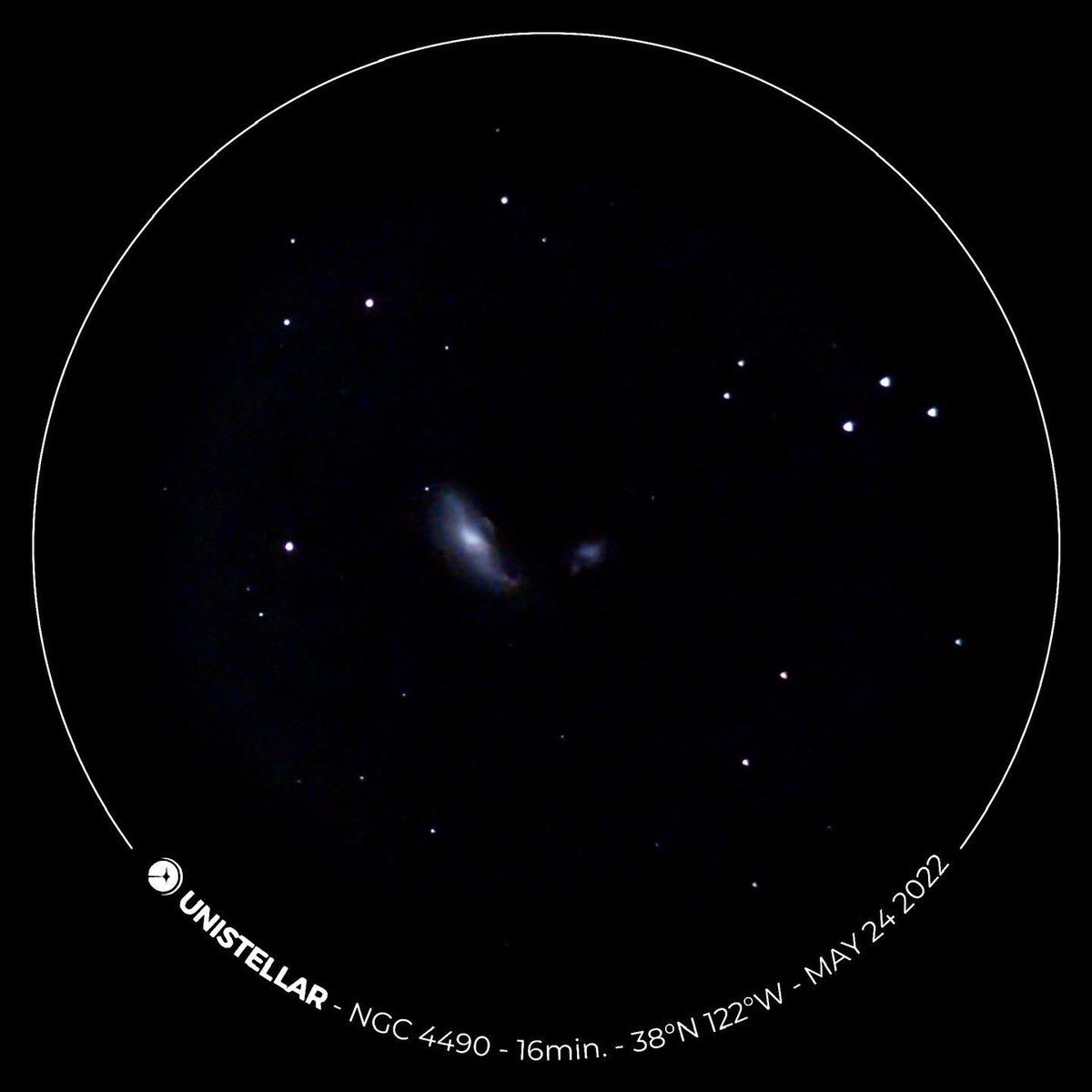 queerastrospace's tweet photo. This is the image of NGC 4490 (Cocoon Galaxy) that I meant to post yesterday. It’s a longer observation and you can see more detail on the interacting companion galaxy NGC 4485.
#astrophotography #astronomy #space #unistellar #citizenscience #ngc4490 #galaxy #canesvenatici https://t.co/xuQ1LCWTuO