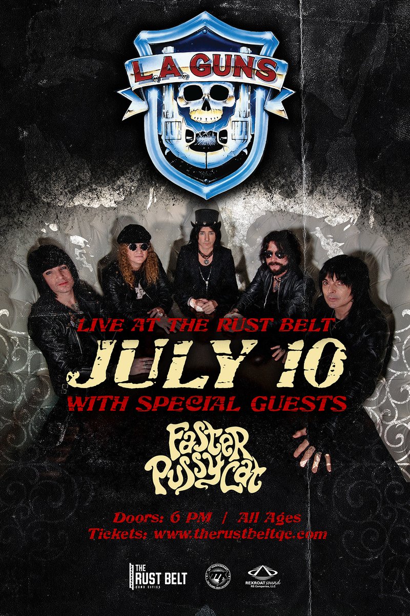 🚨 New show announcement 🚨
L.A. GUNS &amp; Faster Pussycat 
📆 --> Sunday, July 10
🎫 --> bit.ly/TRBLAGuns