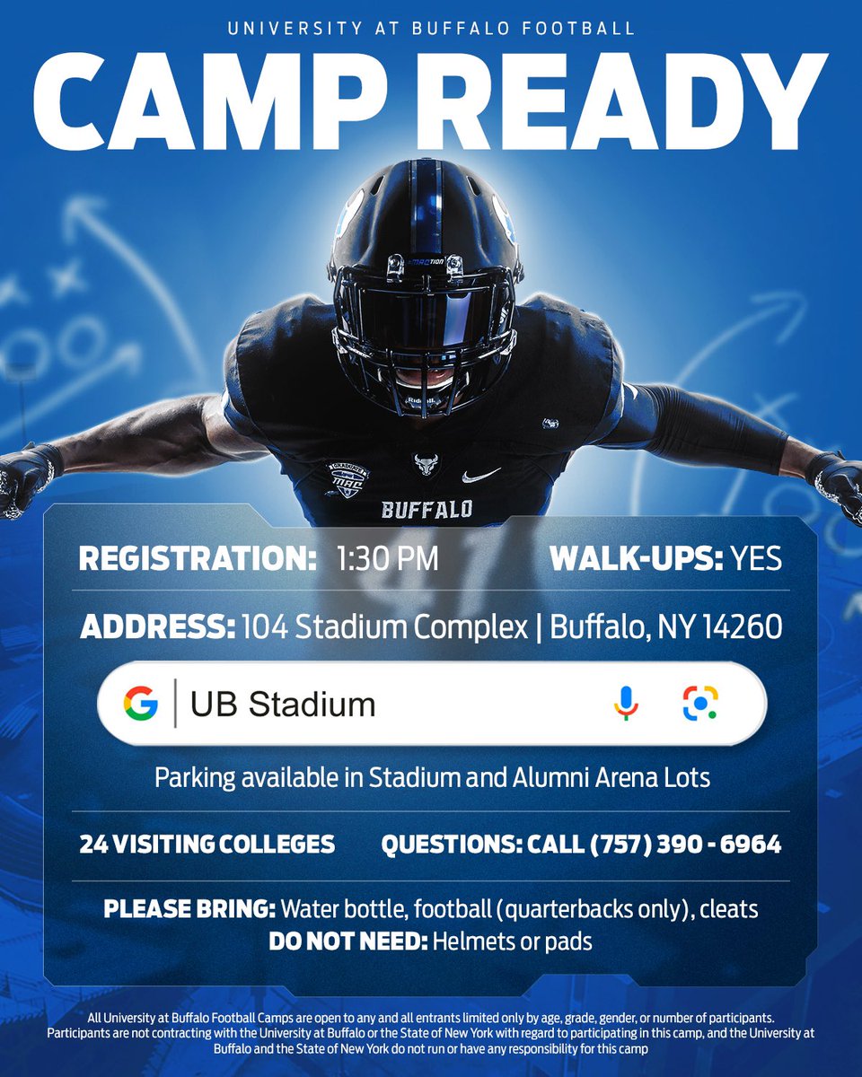 Ron Whitcomb (@ronwhitcomb) on Twitter photo 🔵 BUFFALO CAMP READY 🤘🏽
Let our staff & Head Coach <a href="/CoachMoLinguist/">Maurice Linguist</a> know you are coming to compete in BUFFALO!
Excited to share our culture Sunday!
#poundtherock 🤘🏽
➡️ ubfootballcamps.com 🔵 BUFFALO CAMP READY 🤘🏽
Let our staff & Head Coach <a href="/CoachMoLinguist/">Maurice Linguist</a> know you are coming to compete in BUFFALO!
Excited to share our culture Sunday!
#poundtherock 🤘🏽
➡️ ubfootballcamps.com