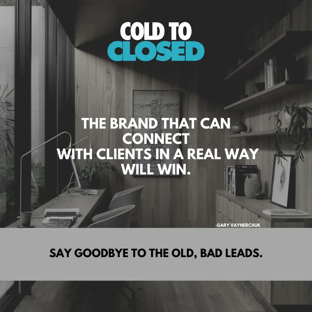 ColdToClosed's tweet image. You can’t use the ‘One Size Fits All’ approach when it comes to business. Every person is different, and so obviously every client too! The brands need to connect with the client in a real way.⁠
⁠
#RealEstate #Marketing #LeadGeneration #realtor