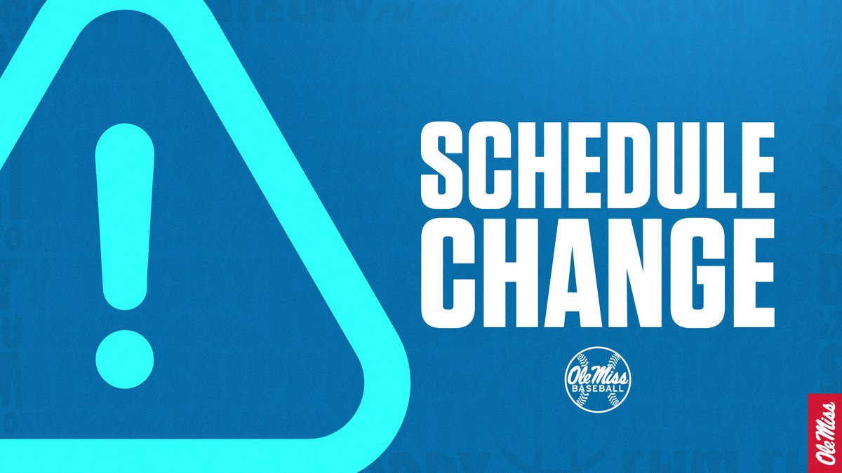 OleMissBSB's tweet photo. 🚨 SCHEDULE UPDATE 🚨

Today's games at the Coral Gables Regional have been postponed until tomorrow. Miami vs. Canisius will take place at 11 a.m. CT, with Ole Miss vs. Arizona following 55 minutes after.

TV is TBD. https://t.co/N2lFjxxN6Y