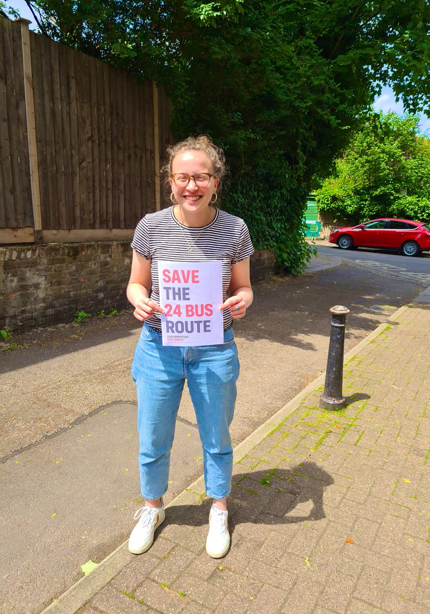 CamdenLabour's tweet photo. Today we are launching our campaign in Hampstead to save the 24 bus route, which is at risk of being scrapped.🚍#LoveHampsteadVoteLabour https://t.co/aYOuZVhABU