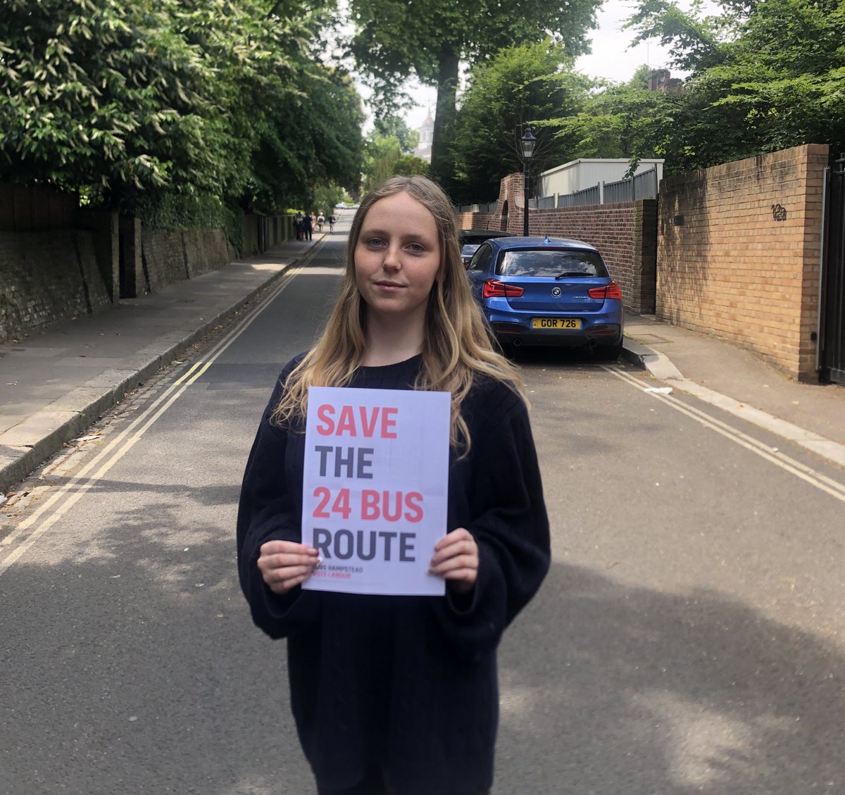 CamdenLabour's tweet photo. Today we are launching our campaign in Hampstead to save the 24 bus route, which is at risk of being scrapped.🚍#LoveHampsteadVoteLabour https://t.co/aYOuZVhABU