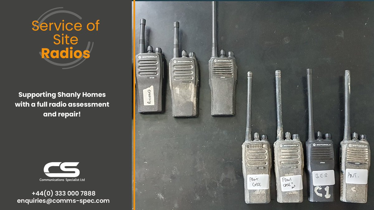 We have recently provided Shanly Homes with a service of their radios; this included a full assessment and repairs. To ensure there was no downtime we provided the company with spare radios for the duration of the service.
comms-spec.com
#radiocomms #radiohire #commsspec