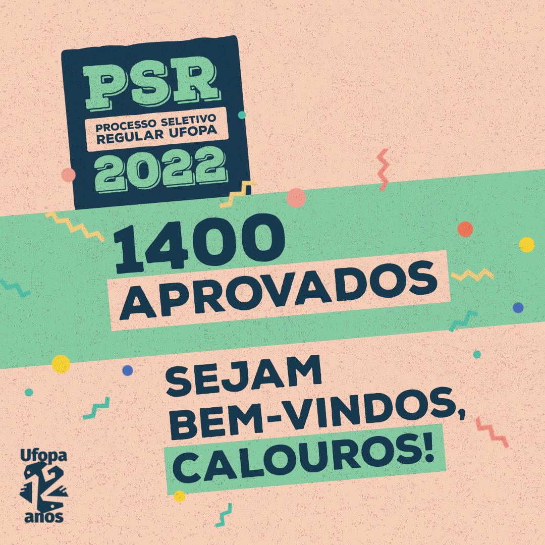 ufopa's tweet photo. 🎼 Alô, alô, alô, papai! Alô, mamãe! 🎉🎉
Chegou a hora! Parabéns aos 1.400 calouros aprovados no PSR 2022! 👏🏽👏🏽👏🏽
Sabemos que não foi fácil, mas vocês chegaram até aqui! Comemorem o ingresso na nossa universidade, pública, gratuita e de qualidade!
Acesse: https://t.co/WyFydXklBU https://t.co/aP9utshBgI