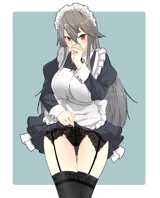 メイド榛名さん黒レース 