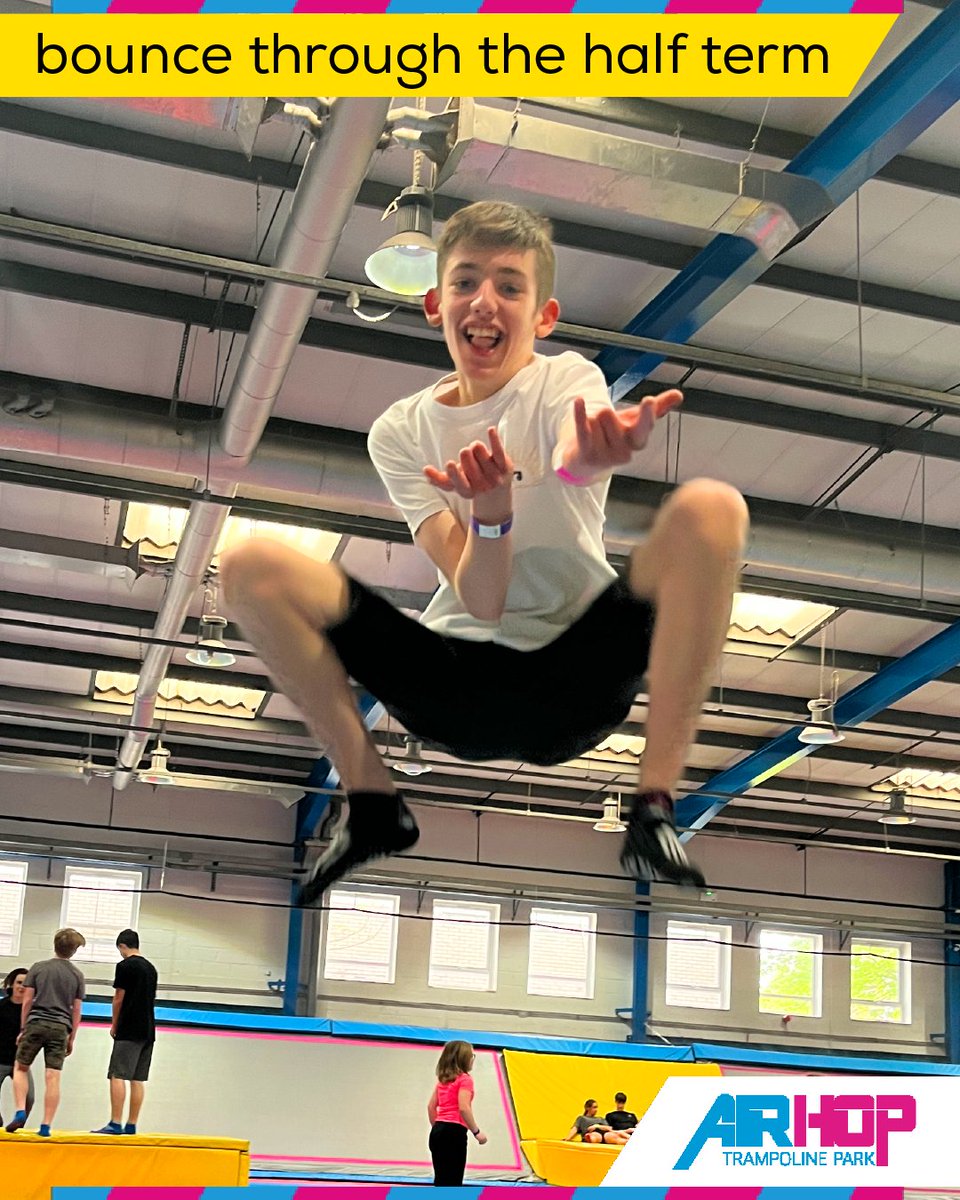 🌤️🌦️☀️With the weather not quite making up its mind, don't forget rain or shine - the skies are always blue at AirHop! 😁😉⁠
⁠
Book your next #halfterm bounce now!