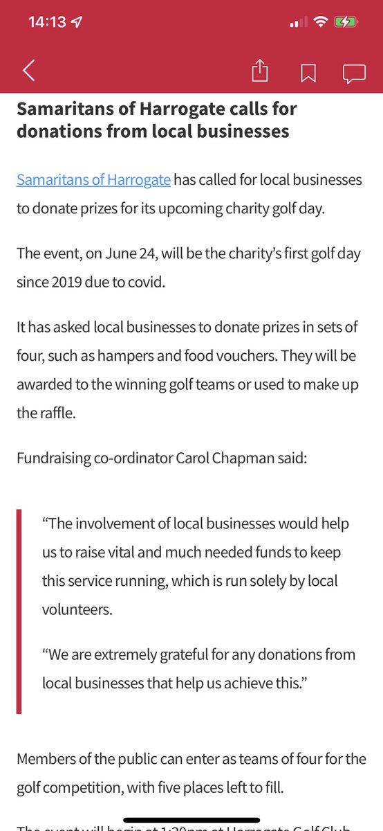 Harrogate Samaritans tweet media