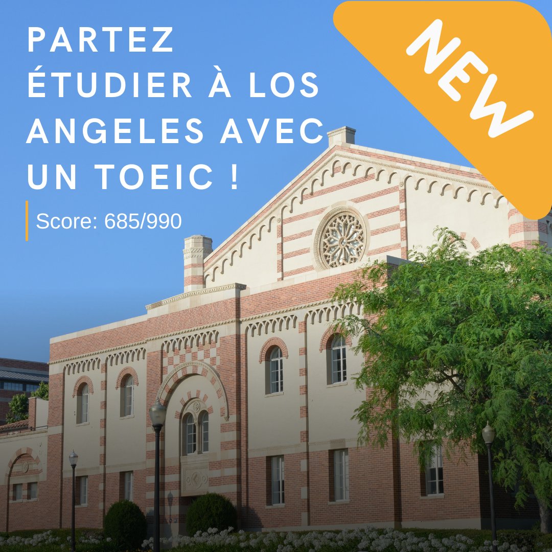 IDDSFRANCE's tweet photo. 🇺🇸 Candidatez à UCLA Extension avec un TOEIC ! Score minimum de 685/990.

Contactez-nous pour recevoir les programmes et le dossier de candidature:

✉admissions@idds.fr
📞01 43 63 90 00
📆Ou réservez un rendez-vous téléphonique: https://t.co/ATaBoxpaOL https://t.co/HdDsG3Q5cH