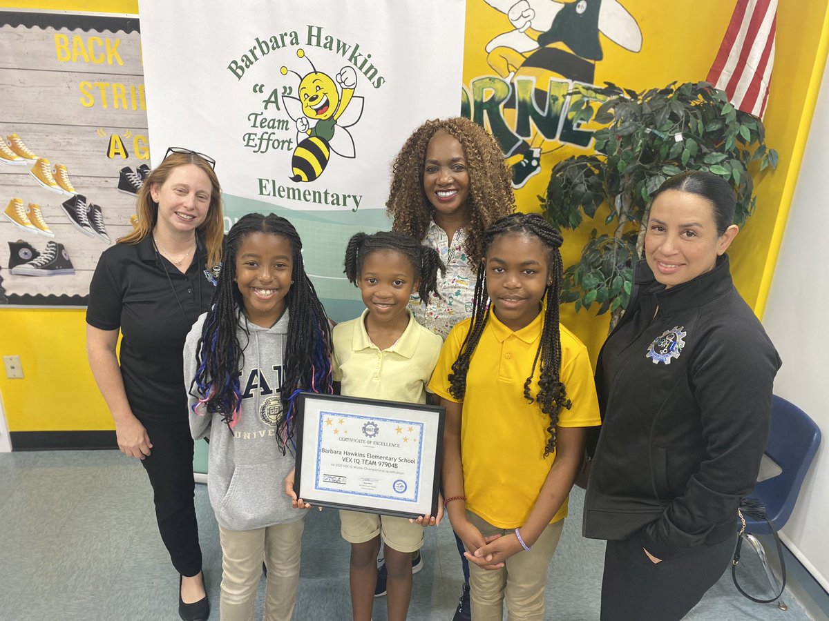 MDCPSRobotics's tweet photo. Join me as we celebrate Abigail, Cadence, and Jessica! Their team was invited to participate and represent @BHEHornets, one of our robotics powerhouse teams at the @VEXRobotics Worlds Tournament. We are so proud of these you ladies. #LadiesInSTEAM #ItTakesSTEAM https://t.co/pJtlIPzoTe