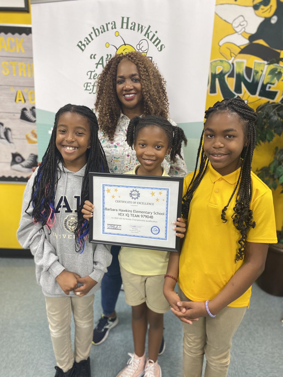 MDCPSRobotics's tweet photo. Join me as we celebrate Abigail, Cadence, and Jessica! Their team was invited to participate and represent @BHEHornets, one of our robotics powerhouse teams at the @VEXRobotics Worlds Tournament. We are so proud of these you ladies. #LadiesInSTEAM #ItTakesSTEAM https://t.co/pJtlIPzoTe