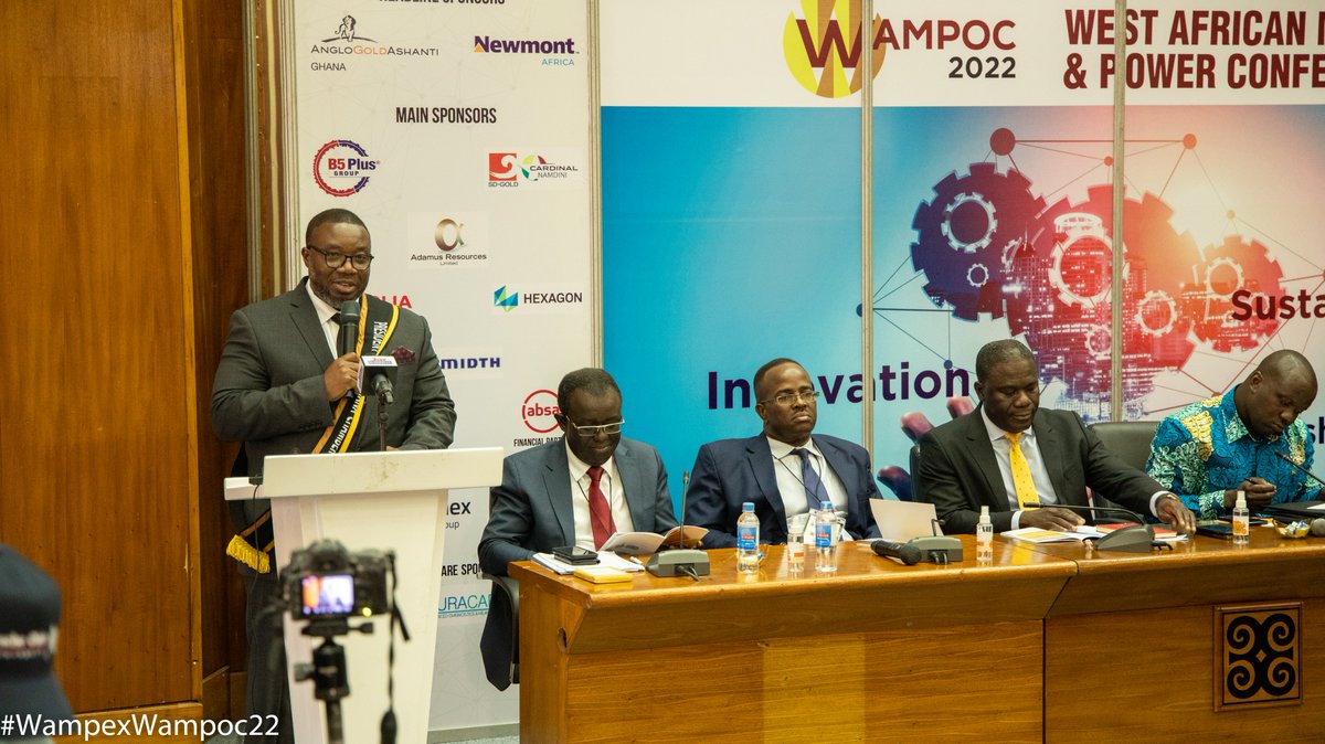 Wampoc22's tweet photo. The Ghana Chamber of Mines gets a new President, Mr. Joshua Mortoti, Executive Vice President and Head of West Africa, Gold Fields.
#WampocWampex22 #WAMPOC #WAMPEX https://t.co/WFEd1LrNHN