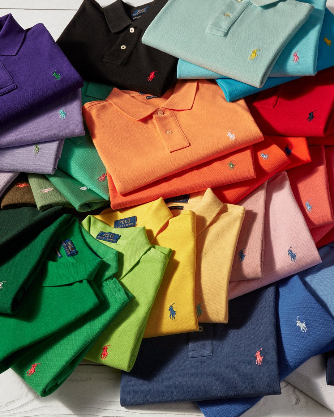 Ralph Lauren X Endless shades of color. One iconic style statement Available in an array of bold bright hues ThePoloShirt is cut from pure cotton and embroidered with our contrasting Polo