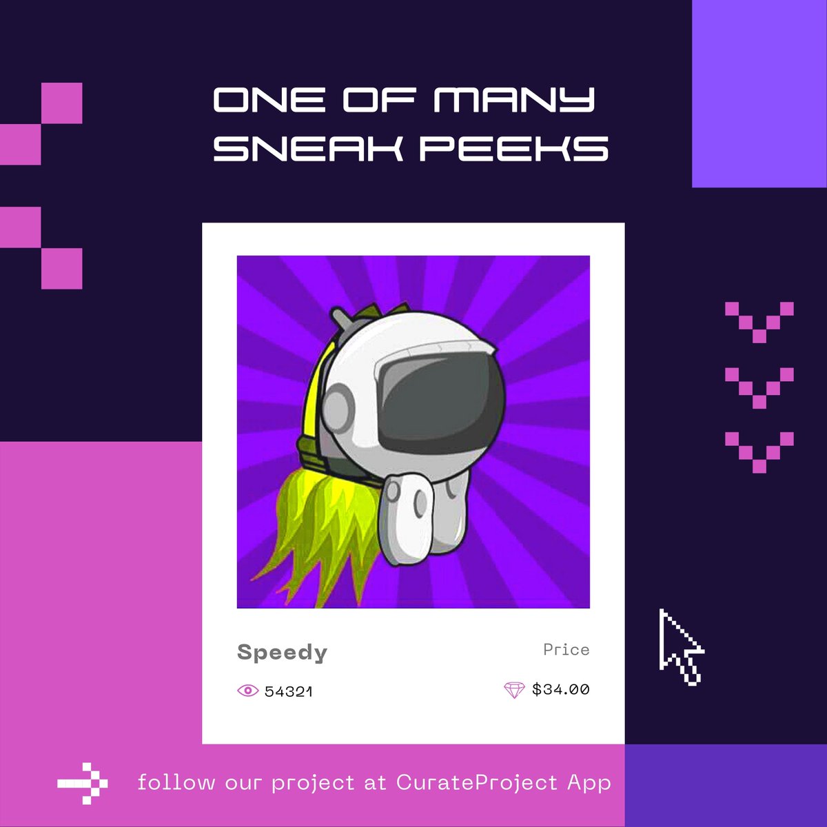 Our 1st sneak peek!🎉

First 1000 to follow, RT and Like will be Have a Chance to Get WL spot to our project👀
Don't forget to join our discord too: discord.gg/WKMxJg59se

#SneakPeek  #NFTs #P2E