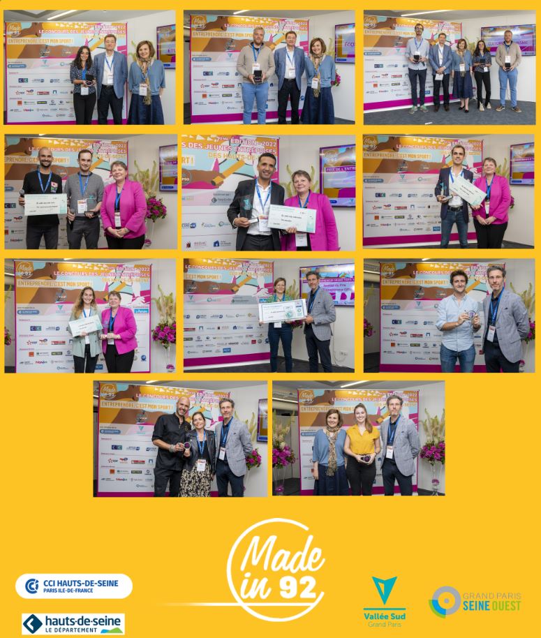 SandyVetillart's tweet photo. 👏 Bravo aux finalistes 🏅 du concours #MadeIn92 
#PemLab #Kompozite #SharitAndStream #Appétoque #WMSignature #BIBBatteries @fizYou_ @lilote_lecture #Meeko @smarteo_co #GradeUp ! https://t.co/wnqF87WVuV