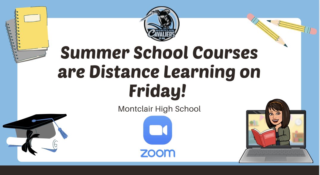 Summer School Cavaliers,
Friday instruction is Distance Learning. Please check your teacher’s Canvas page for Zoom links. Attendance is required.
<a href="/cavcrazies/">Montclair Athletics</a> <a href="/MontclairCavs/">Principal Gomez</a> @MHS_Instruction <a href="/monica_barberi/">CAV Achievement</a> <a href="/bfd_queen/">Dr.BFD@EHS</a> @MHS_EdServices <a href="/CAVSRenaissance/">MHS Renaissance</a> <a href="/CavCounselors/">MHS Counselors</a>